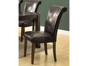 Dark Brown Leather Look 39 H Side Chair 2Pcs Per Carton by Monarch