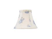 Livex Lighting Chandelier Shade White Blue Floral Print Silk Bell Shade S323