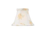 Livex Lighting Chandelier Shade White Peach Floral Print Silk Bell Shade S324