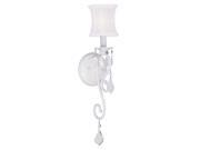 Newcastle Collection Wall Sconce Fixture with Off White Silk Shimmer Shade in White by Livex
