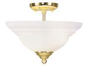 Livex Lighting North Port Ceiling Mount in Polished Brass 4259 02