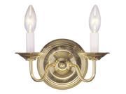 Williamsburg Collection Wall Sconce Fixture with in Polished Brass by Livex