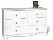 Monterey White Youth Sized 6 Drawer Dresser By Prepac