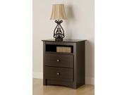 Fremont 2 Drawer Tall Night Stand with Open Shelf By Prepac