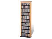 Oak Black Slim Barrister Storage Tower for Multimedia DVD CD Games By Prepac