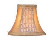 Livex Lighting Chandelier Shade Gold Panel Silk Bell Clip Shade S110