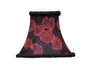 Livex Lighting Chandelier Shade Black Red Rose Bell Clip Shade Fancy Trim S127