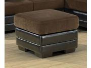 Chocolate Dark Brown Leather Look Ottoman by Monarch