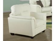 Ivory Bonded Leather Chair by Monarch
