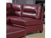 Red Bonded Leather Armless Chair by Monarch