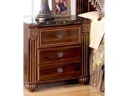 Famous Collection 2 Drawer Nightstand in Deep DarkRed Finish