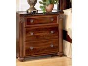 Famous Collection 3 Drawer Nightstand in Deep DarkRed Finish