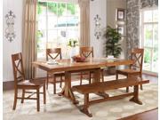 Millwright 6 pc Wood Dining Set Antique Brown