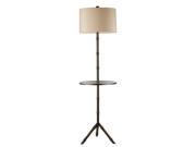 Stanton Floor Lamp In Dunbrook With Glass Tray And Cream Textured Shantung Shade