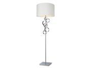 Avon Comtemporary Chrome Floor Lamp With Intertwined Circular Design With A White Hardbacked Shad
