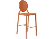 Euro Style Isabella B Bar Chair Orange Leather Finish 02482ORG