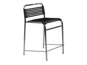 Euro Style Bungie C Flat Counter Chair Black Chrome Finish 02602BLK