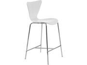 Euro Style Tendy C Counter Chair White Chrome Finish 2824