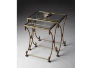 Butler Nesting Tables Antique Gold Finish