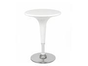 Euro Style Clyde Bar Counter Table White Chrome Finish 04324WHT