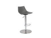 Euro Style Rudy Adjustable Bar Counter Stool Gray Stainless Steel 05204GRY