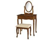 Powell Woodland Oak Vanity Mirror Bench 604 510