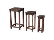 Set Of 3 Distressed Finish Stacking Tables