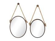 Set Of 2 Mirrors On Rope Oval