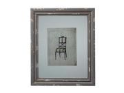Distressed Grey Picture Frame With Antique Chair Print