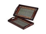 Set Of 2 Checked Trays