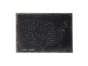 Chalk Outline Map Of Usa On Black Canvass