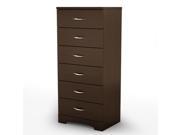 Step One Collection 6 Drawer Chest in Chocolate Finish By South Shore Furniture