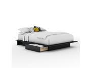 Step One Collection Full Queen Platform Bed 54 60 in Solid Black Finish By South Shore Furniture