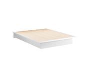 Step One Collection Queen Platform Bed 60 in Pure White Finish By South Shore Furniture