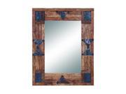 Benzara 35714 Classy 36 in. Wood and Mirror with Metallic Trinkets on the Edges