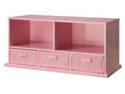 Badger Basket 90811 Shelf Storage Cubby with Three Baskets Pink