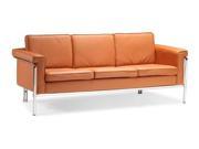 Zuo Modern 900168 Singular Sofa Terracotta Leatherette Chrome