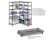 Industrial Wire Shelving Extra Shelf Pack 48w x 24d Black 2 Carton