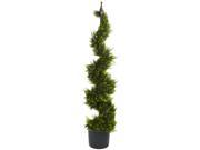 Nearly Natural 4 Cypress Spirial Silk Tree Green 5324