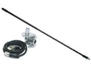 3 Top Loaded Fiberglass CB Antenna with Mirror Mount Cable 750 Watt Black