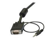 15 HD15 VGA Cable Male to Male with Integrated 3.5mm Audio Cable