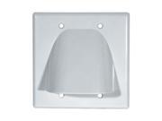Double Gang Cable Pass Through Wall Plate White