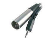 20Ft XLR 3 Pin Male To 3.5mm Stereo; Male To Male