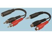6In 3.5mm Female To Dual RCA M