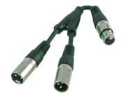 6In XLR Y Cable Adapter XLR Female To Dual XLR Male