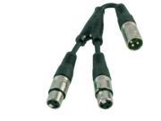 6In XLR Y Cable Adapter XLR Male To Dual XLR Female