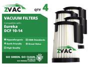 Eureka DCF10 DCF14 ZVac HEPA Filters 62396 4 Pack
