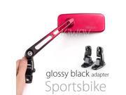 red black mirrors aluminum cnc with glossy black adapter for sport bike