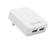 Lenmar Dual USB Wall Adapter with High Output Charges and powers up to 1 tablet or 2 smartphones or other USB Powered Devices White