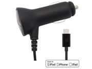 4ft Coil Lightning Connector Car Charger for iPhone 5 iPad Mini with Retina Display iPod Touch 5th Gen and Nano 7th Gen 5V 2.4A